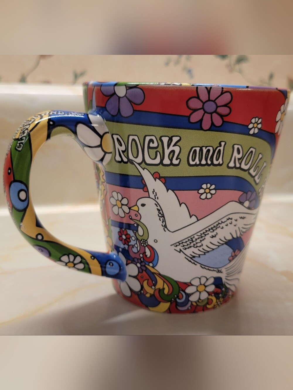 Rock and Roll Hall Of Fame Peace Dove Colorful Ceramic Mug